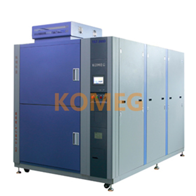 Câmara de choque térmico com três seções, Câmara para teste de temperatura quente e fria Item KTS-100D